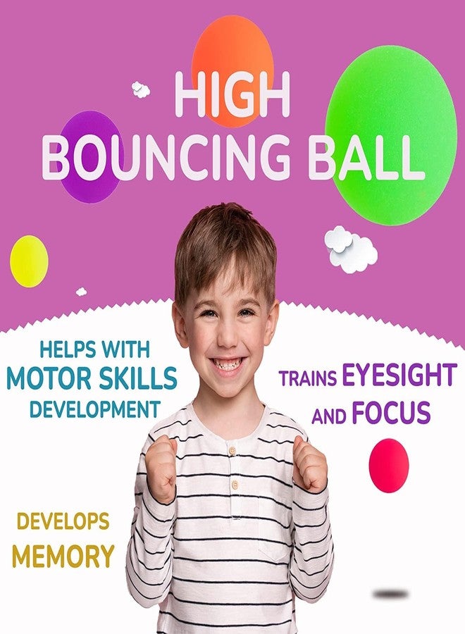 Firstly Kids Hobby Colorful Bouncy Balls, Stress Reliever Fun Play Balls (Pack of 9, Different Size)-Multi Color| 35mm,40mm,80mm - Image 3